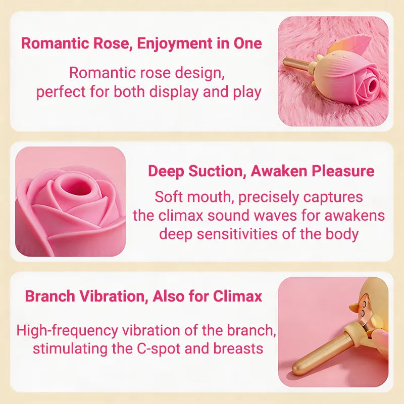 Rose Suction Vibrating Massager