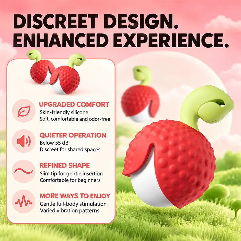 Lychee Shaped Portable Silicone Vibrating Egg